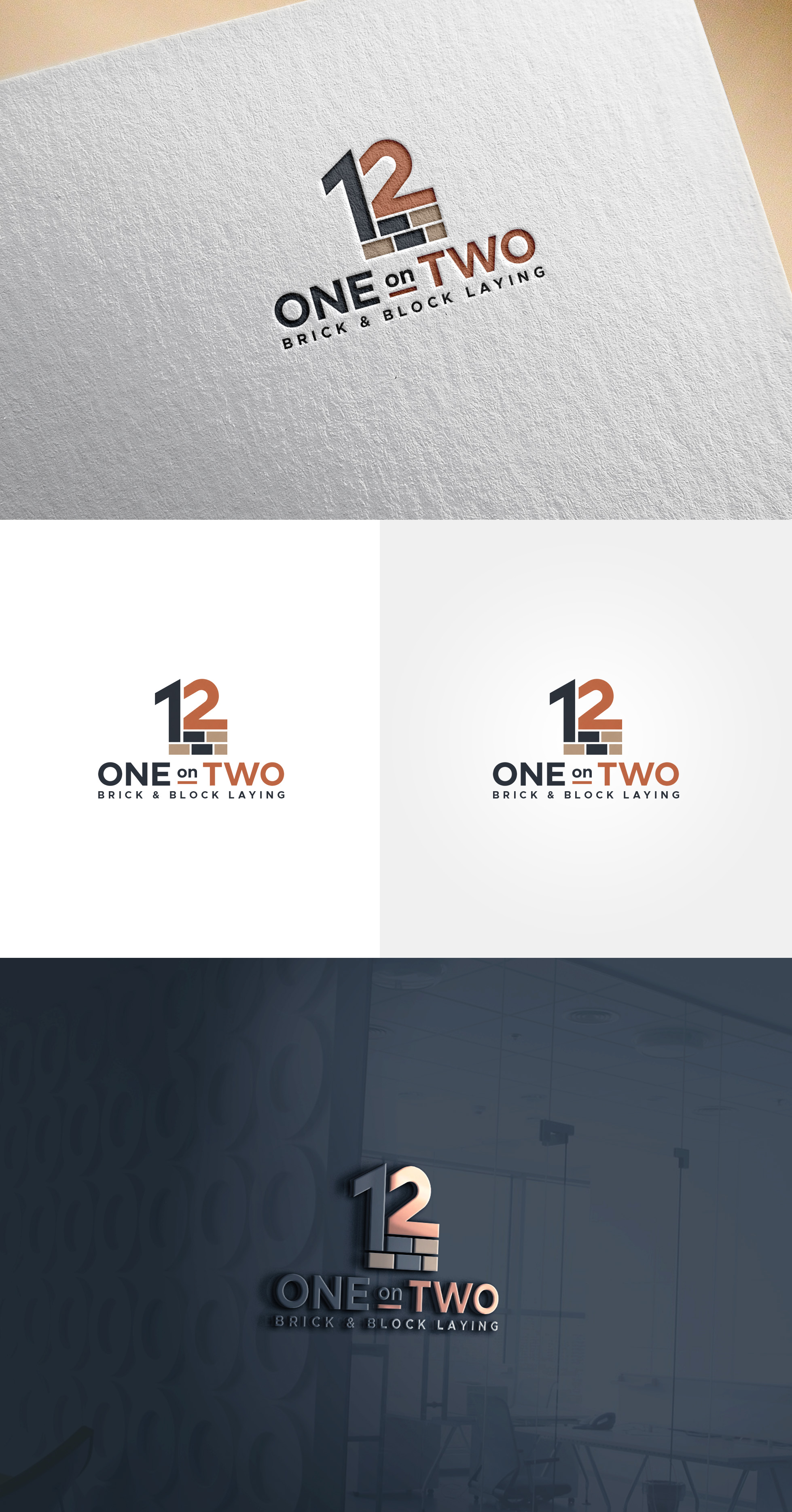 Design de Logo par Soonia pour One on Two Brick and Block Laying | Design #37584440