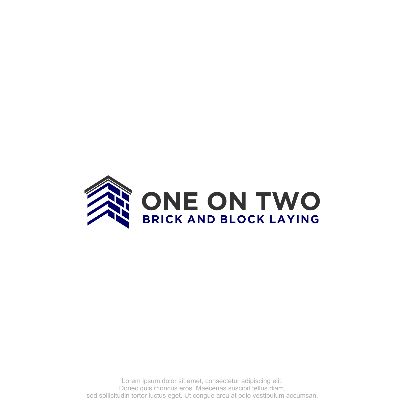 Logo Design by M.Syaiful Huda for One on Two Brick and Block Laying | Design #37584020