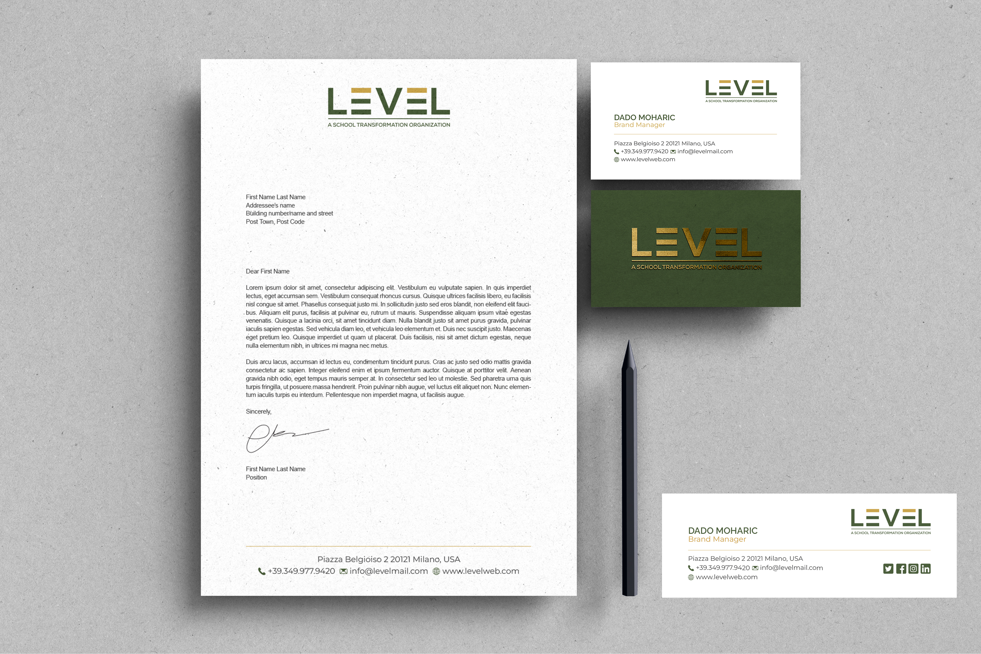 Stationery Design by R.design for LEVEL | Design #37611947