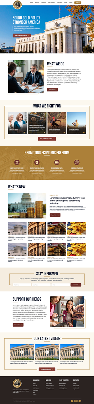 US Center for Gold Policy Web Design Project
