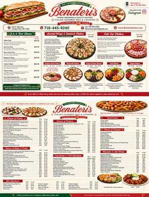 Menü-Design von martinsmith für benateri's Itslisn gourmet deli & catering  | Design: #37632961