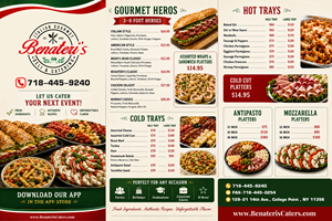 Menü-Design von Deziners Zone für benateri's Itslisn gourmet deli & catering  | Design: #37636311