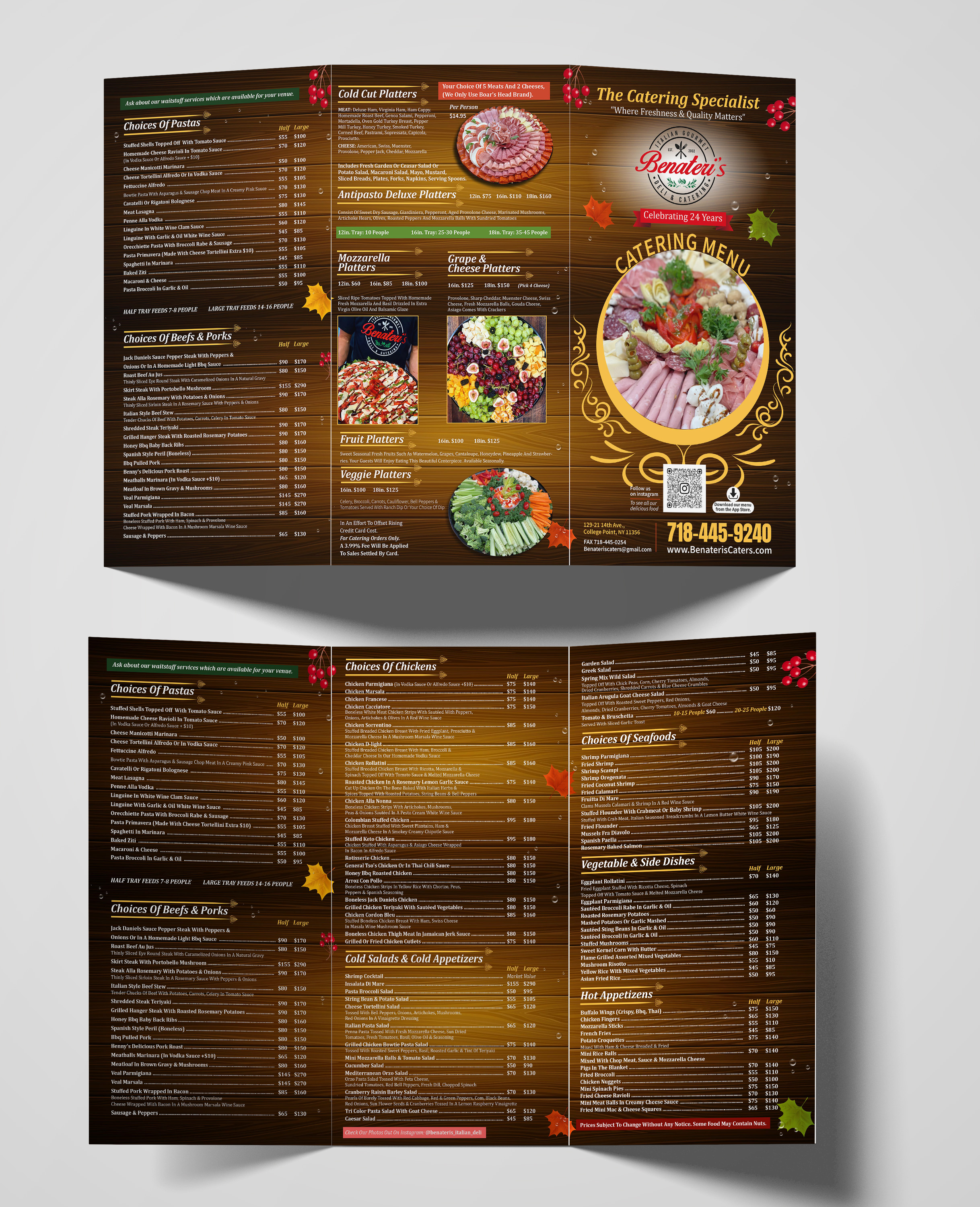 Menu Design by Fine Graphics House for benateri's Itslisn gourmet deli & catering  | Design #37644780