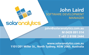 Business Card Design by  LBZ for Solar Analytics | Design: #3119329