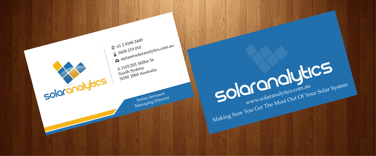 Business Card Design by harmi_199 for Solar Analytics | Design #3137692