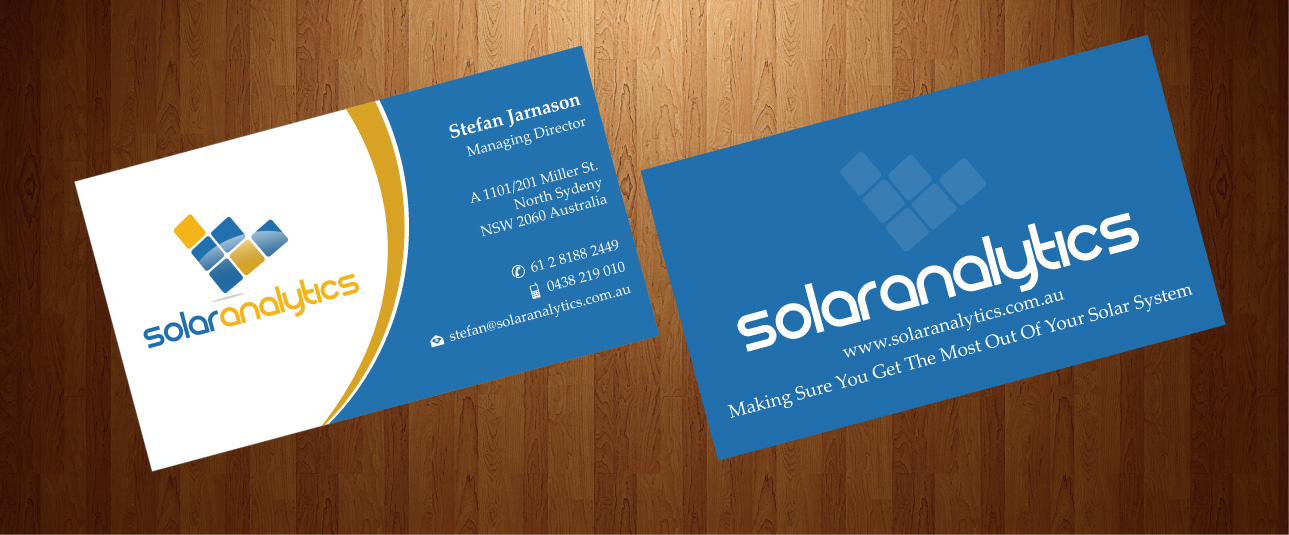 Business Card Design by harmi_199 for Solar Analytics | Design #3137696