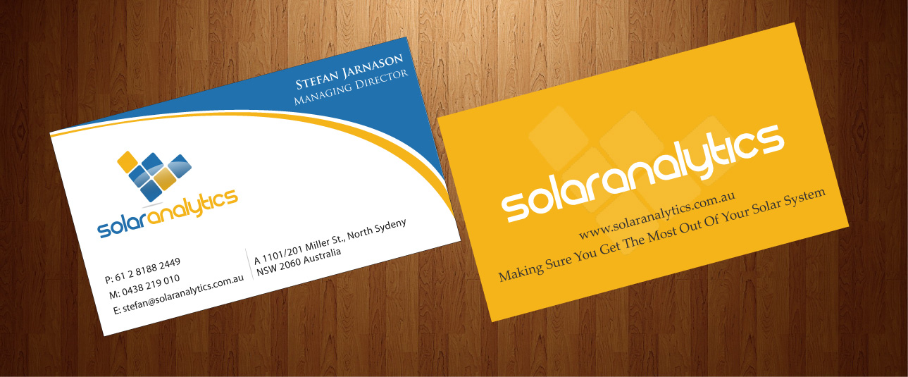 Business Card Design by harmi_199 for Solar Analytics | Design #3137700