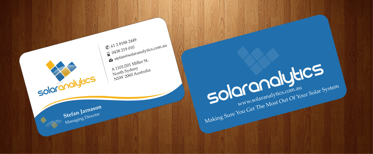 Business Card Design by HarmiDesigning for Solar Analytics | Design #3137708