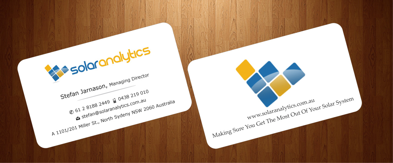 Business Card Design by HarmiDesigning for Solar Analytics | Design #3137715