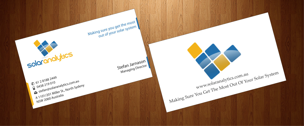 Business Card Design by HarmiDesigning for Solar Analytics | Design #3137716