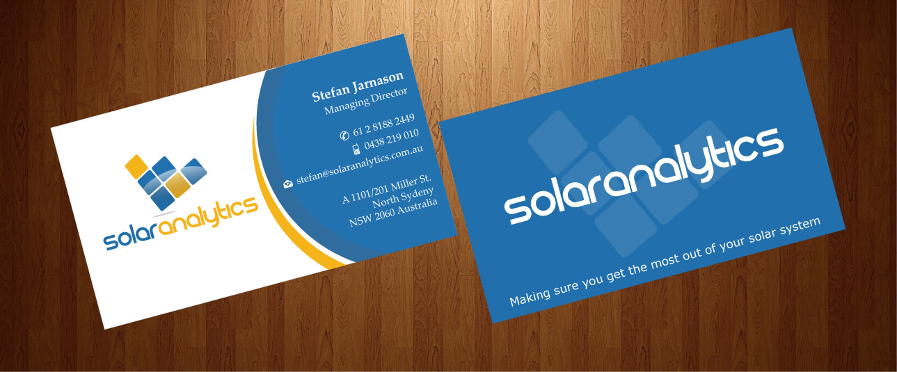 Business Card Design by HarmiDesigning for Solar Analytics | Design #3137721
