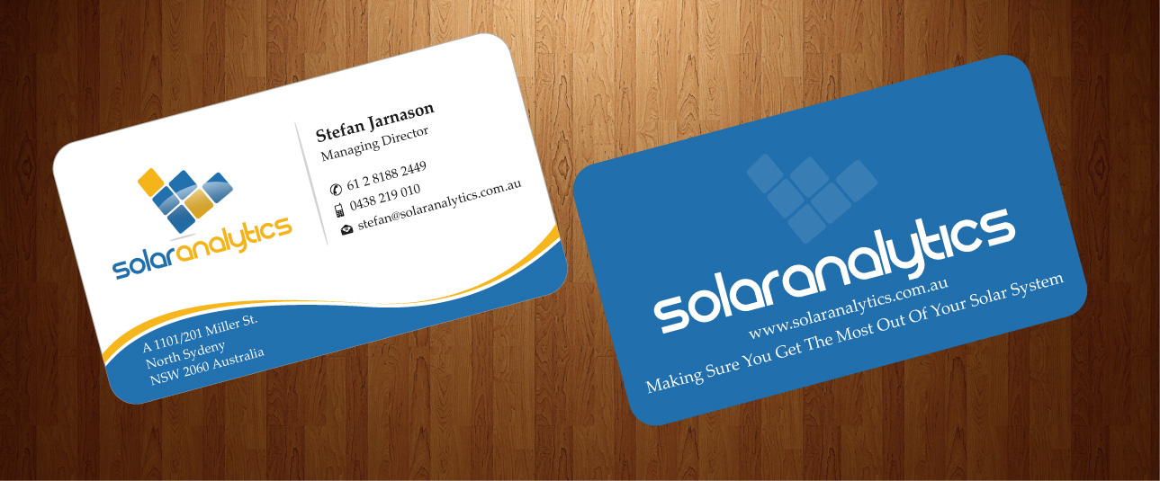 Business Card Design by harmi_199 for Solar Analytics | Design #3137745