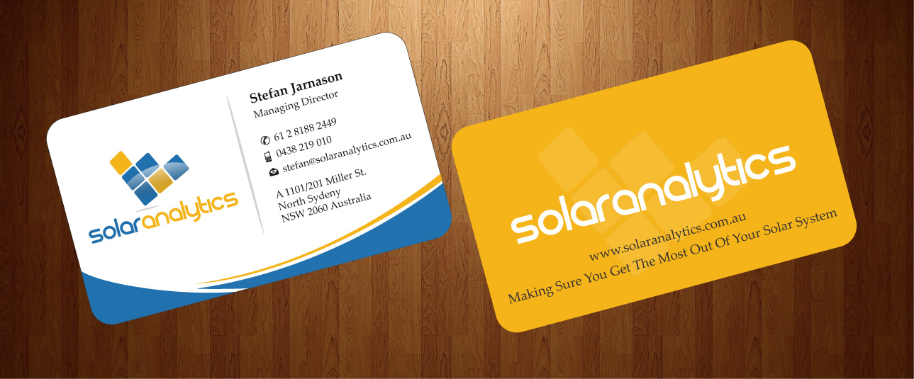 Business Card Design by harmi_199 for Solar Analytics | Design #3137748