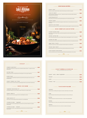 Menu Design by arijit chowdhury for Sweta Pty Ltd | Design #37678006