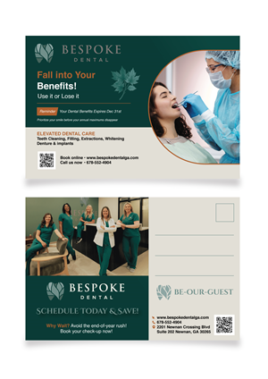 Postcard Design by saurov for Bespoke Dental | Design: #37802680