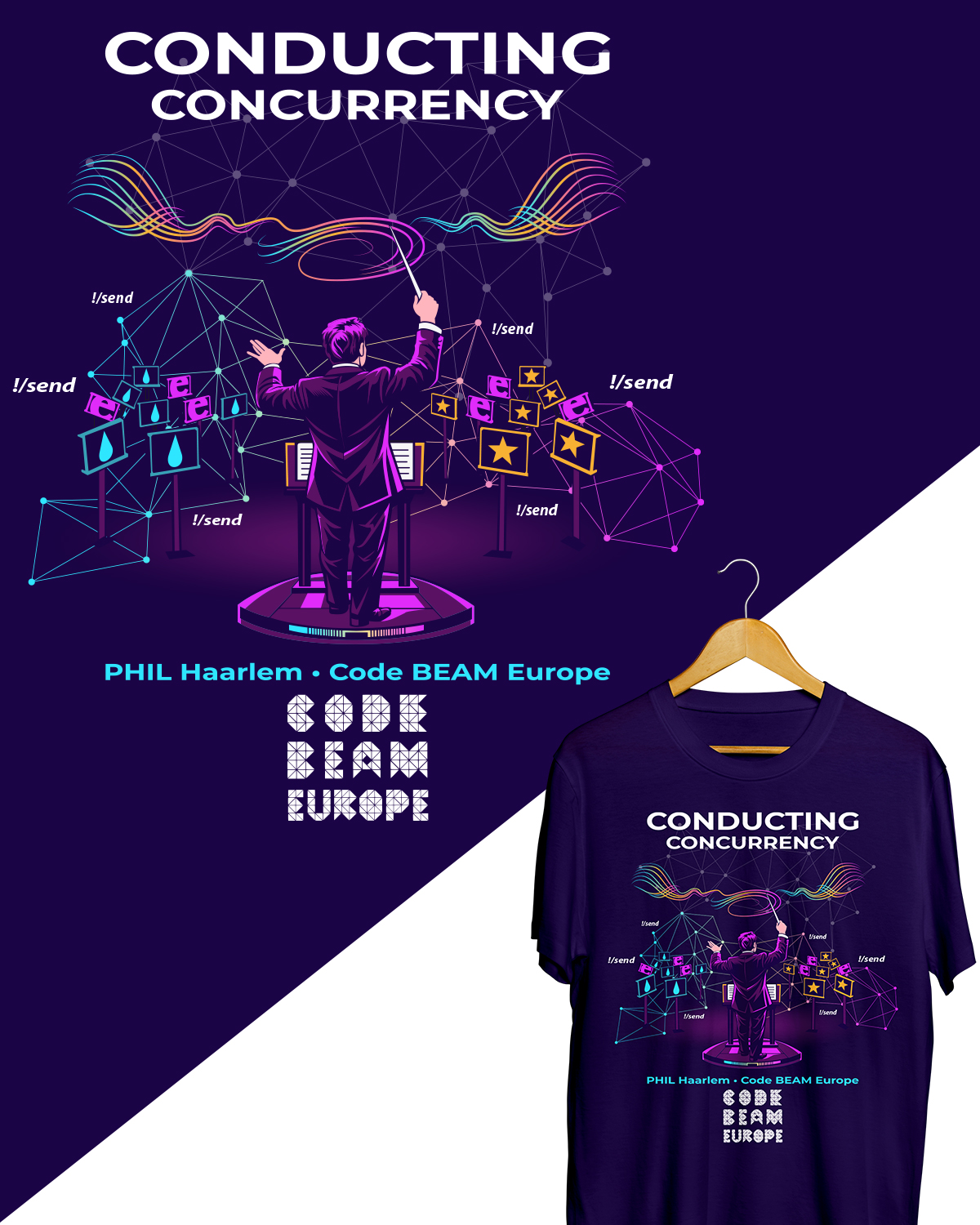 T-shirt Design by StudioD™ for Erlang Solutions Ltd.  | Design #37681162