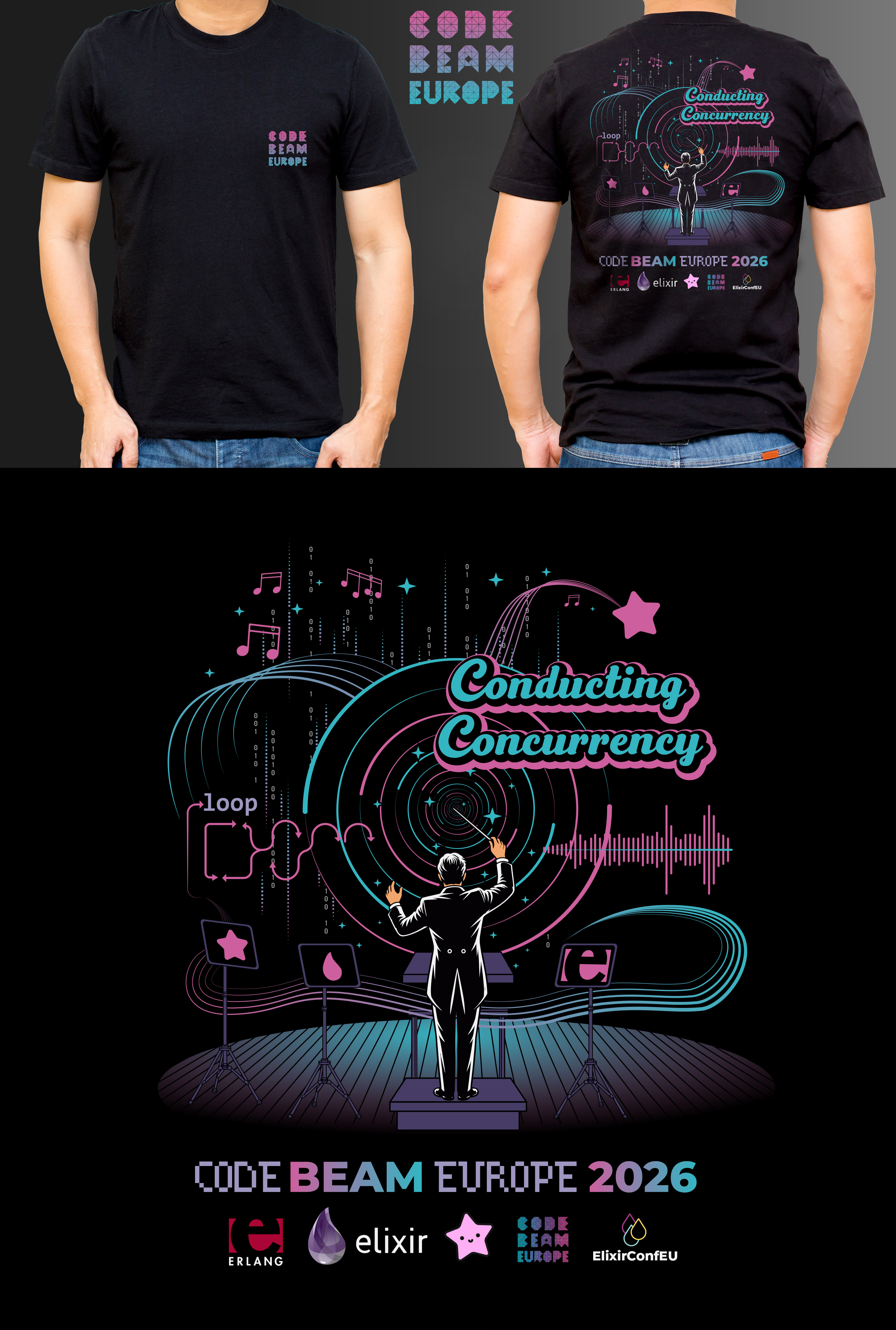 T-shirt Design by KickArt for Erlang Solutions Ltd.  | Design #37712906
