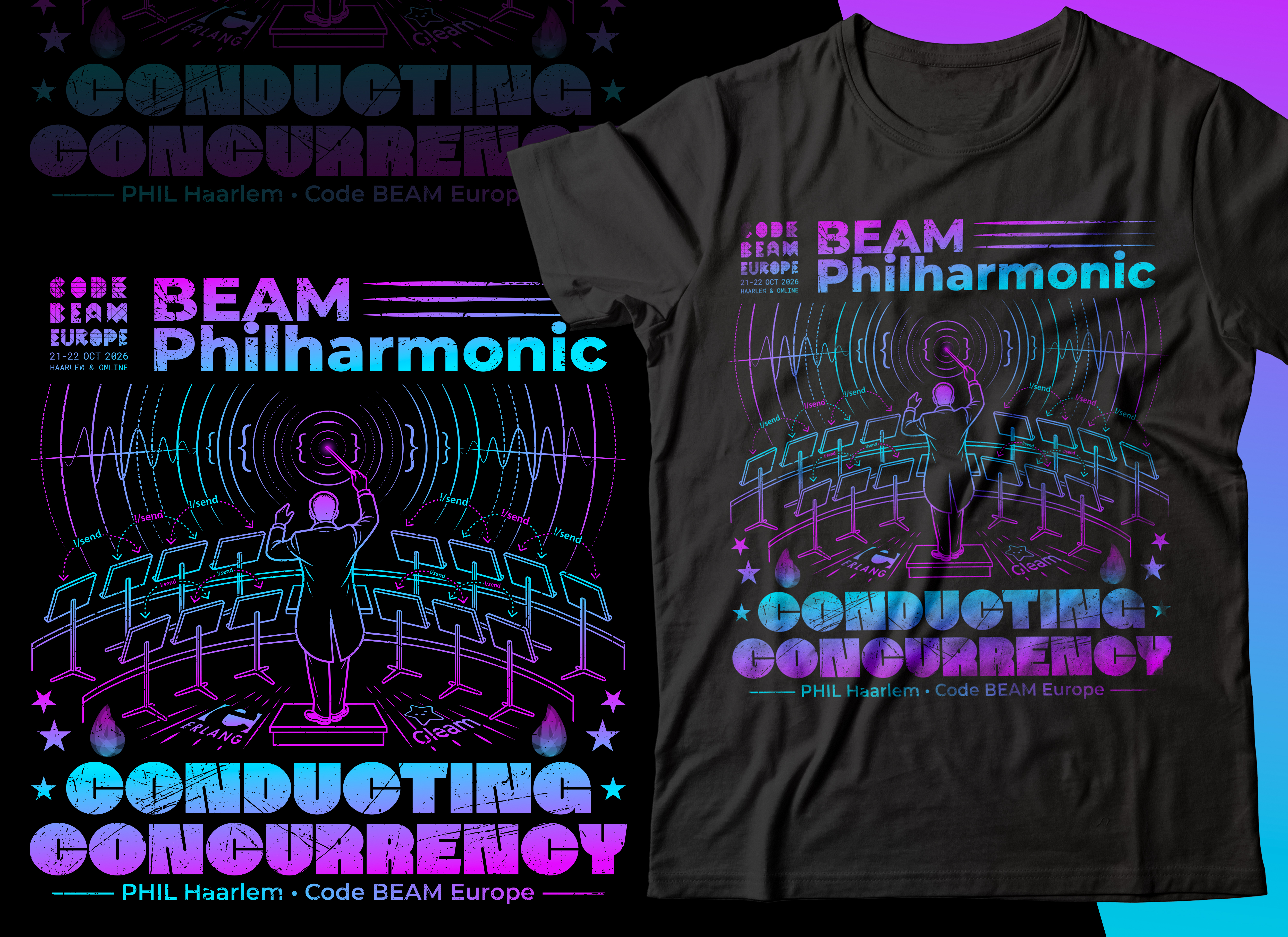 T-shirt Design by NasimGrafik for Erlang Solutions Ltd.  | Design #37680965