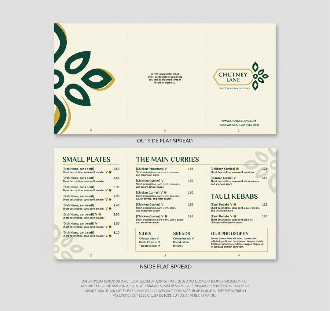 Menu Design by markume for this project | Design #37725348
