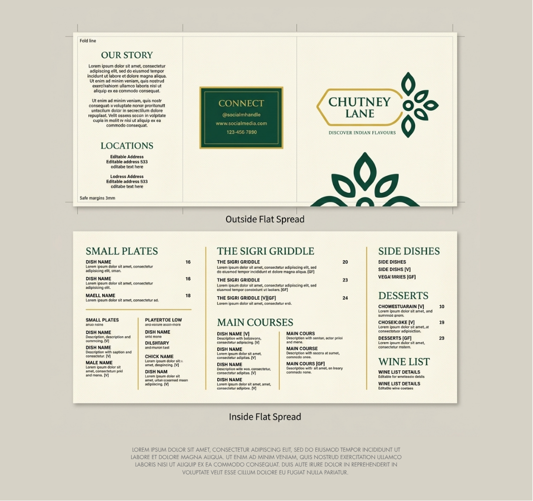 Menu Design by markume for this project | Design #37725349