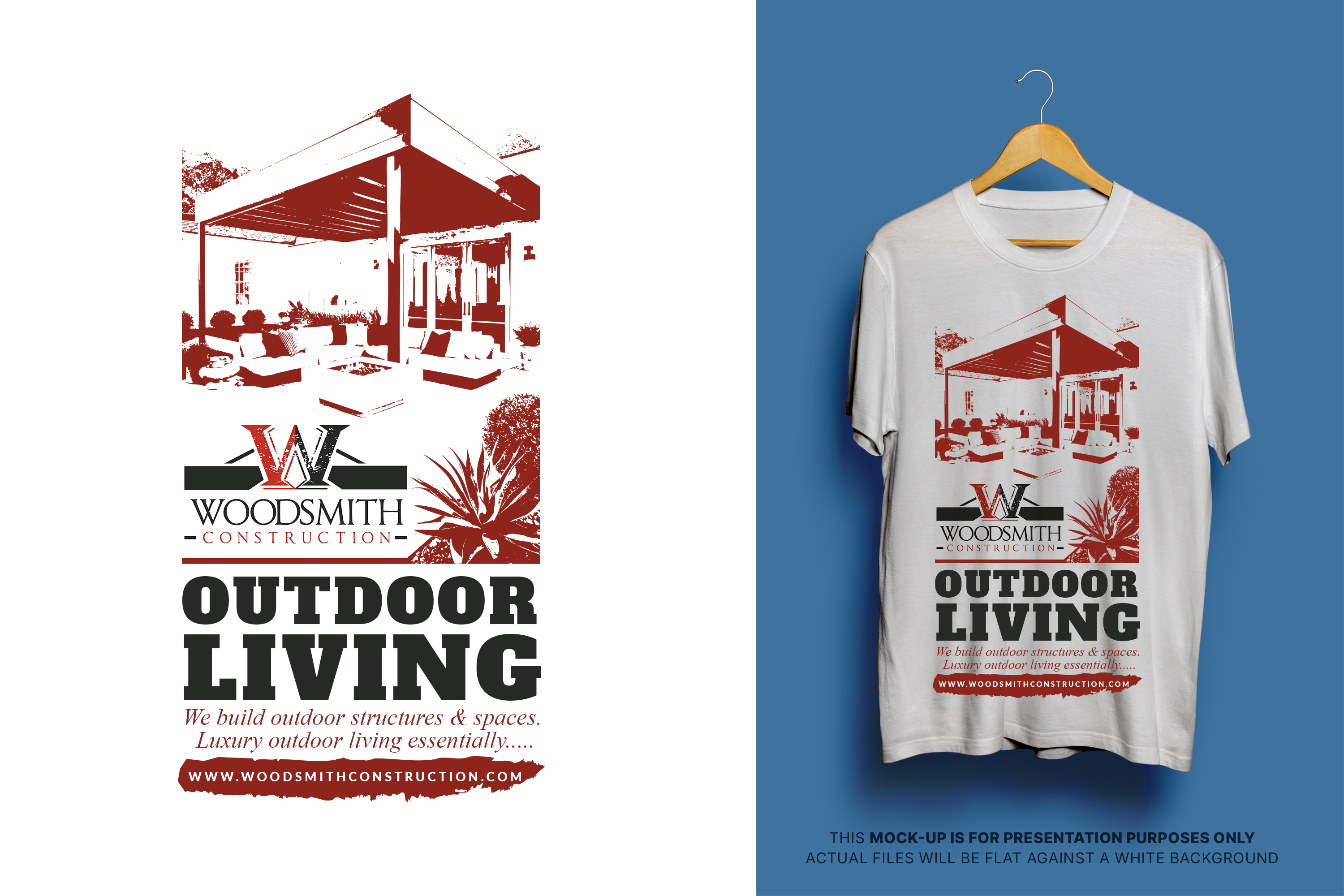 T-shirt Design by Sun Moon Graphic Designer for woodsmith construction,llc | Design #37709668