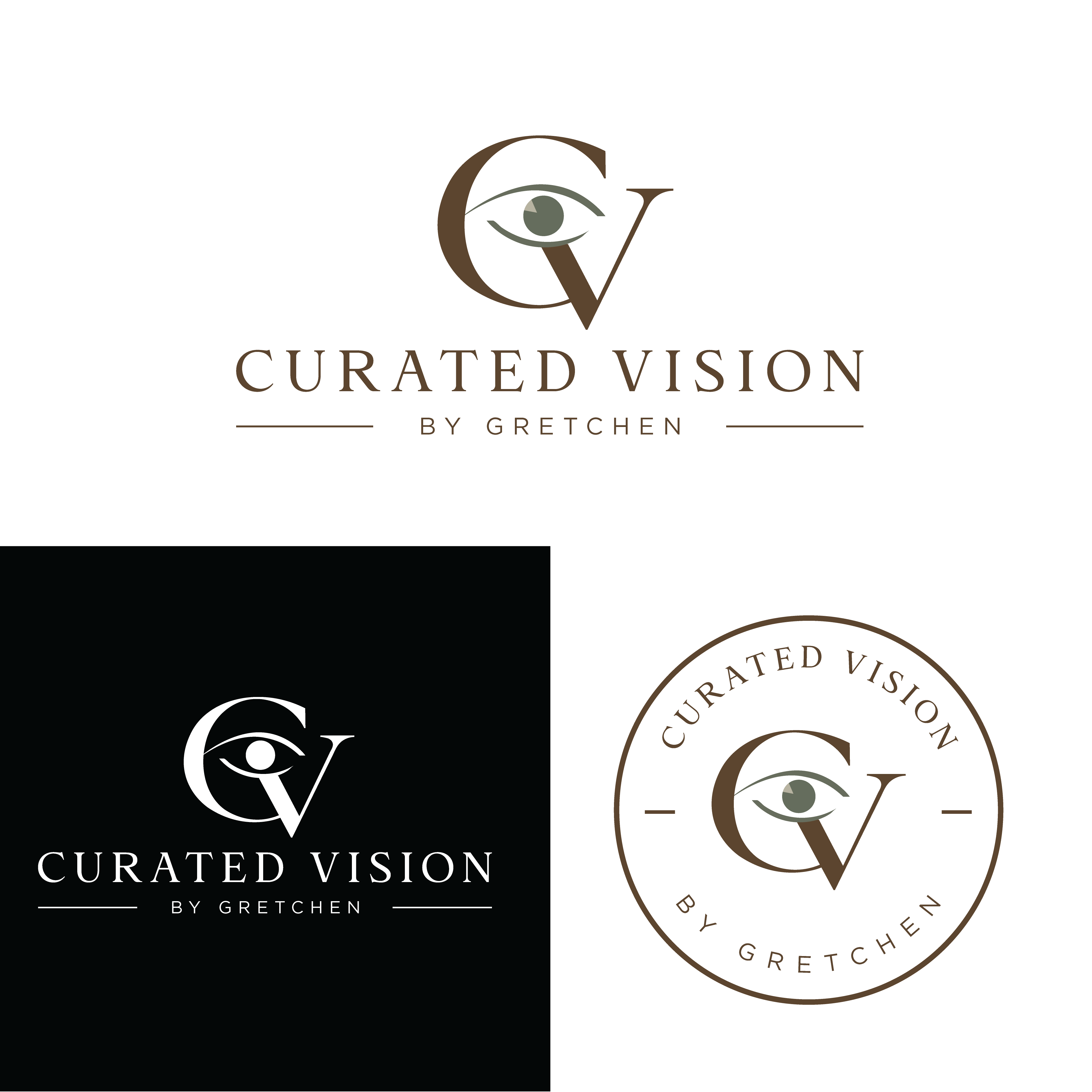 Logo Design by Casey Kelechi for Curated Vision by Gretchen | Design #37714177