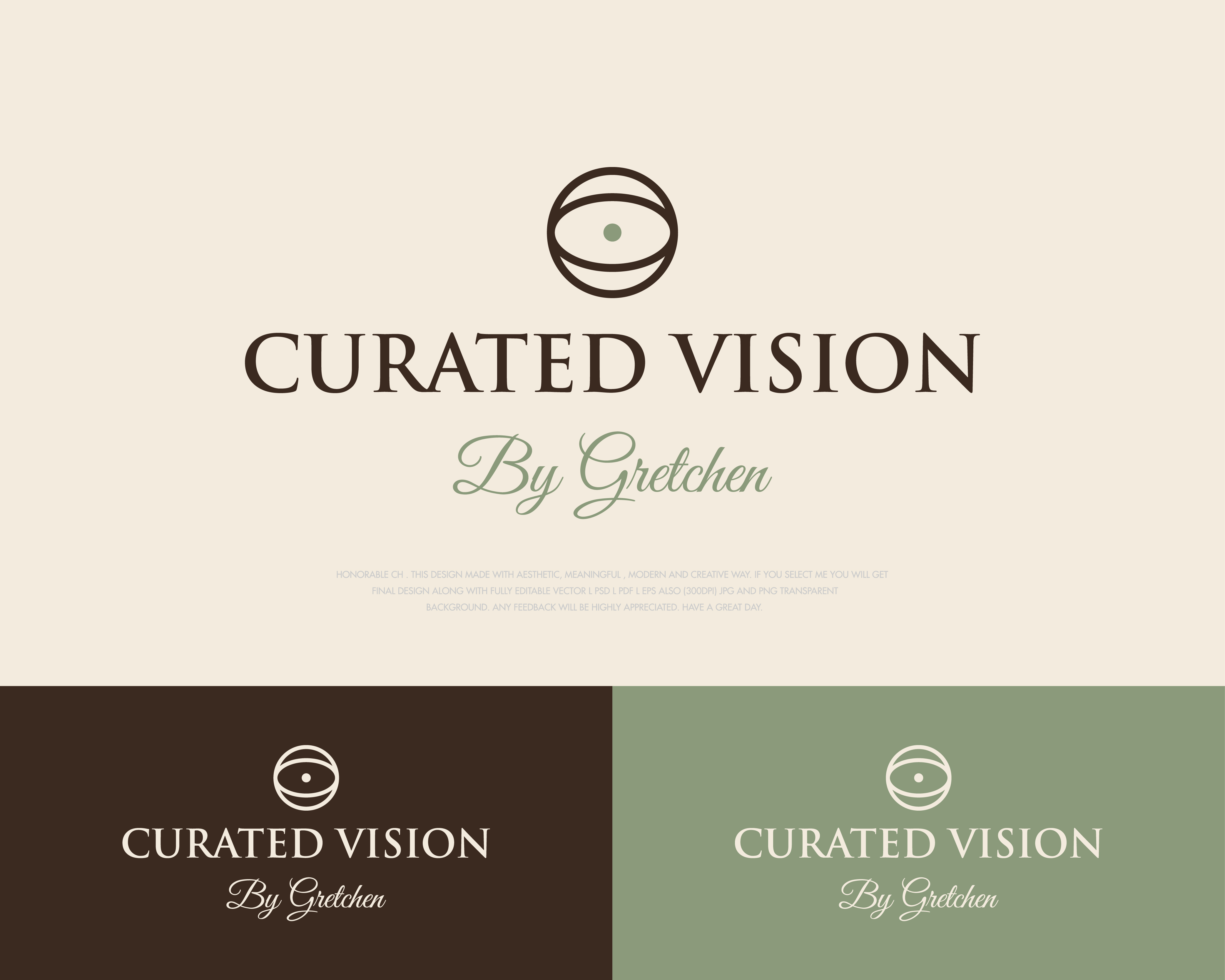 Logo Design by Riad | Branding & Logo Expert for Curated Vision by Gretchen | Design #37729328