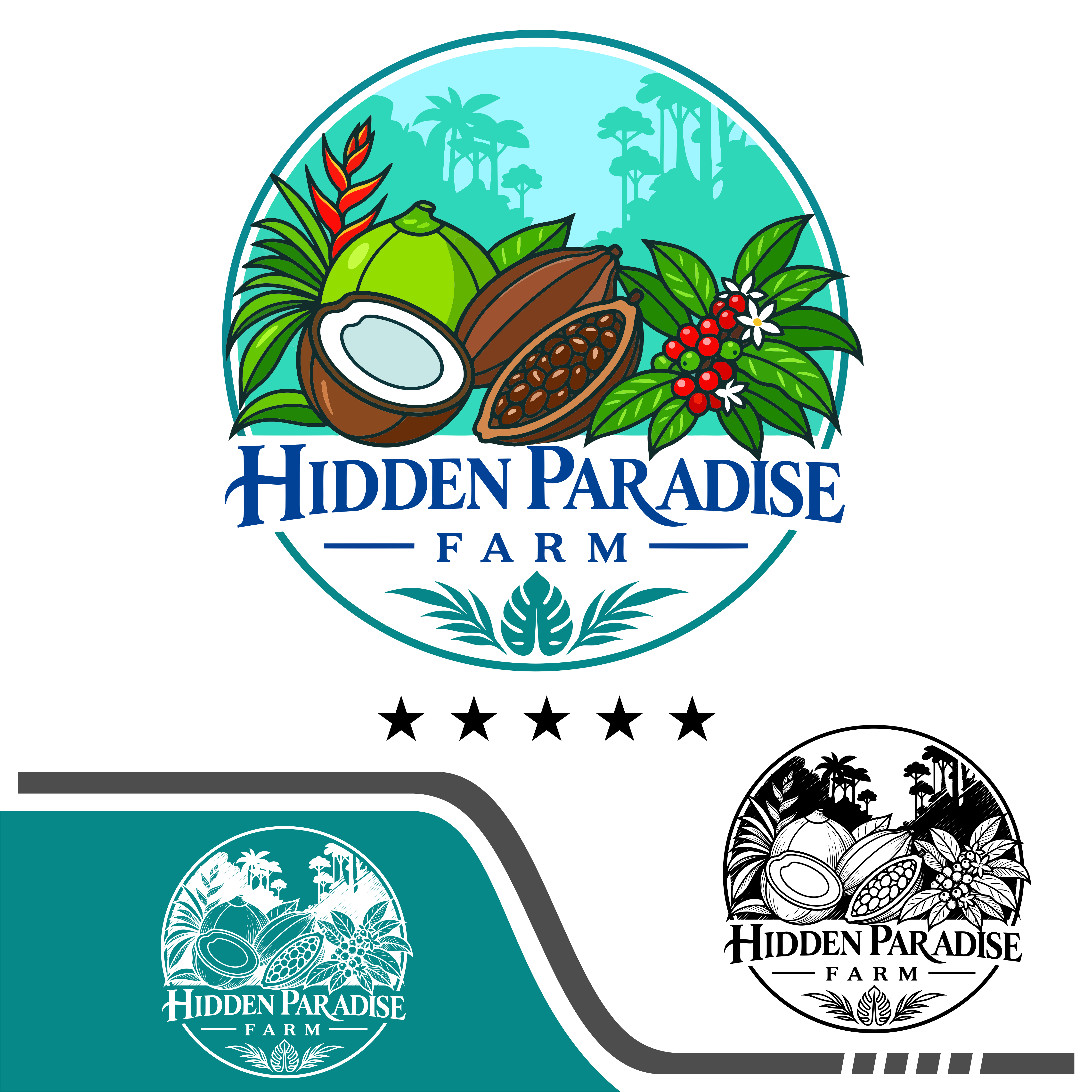 Logo Design by Giga Rizky for Hidden Paradise Farm | Design #37729955