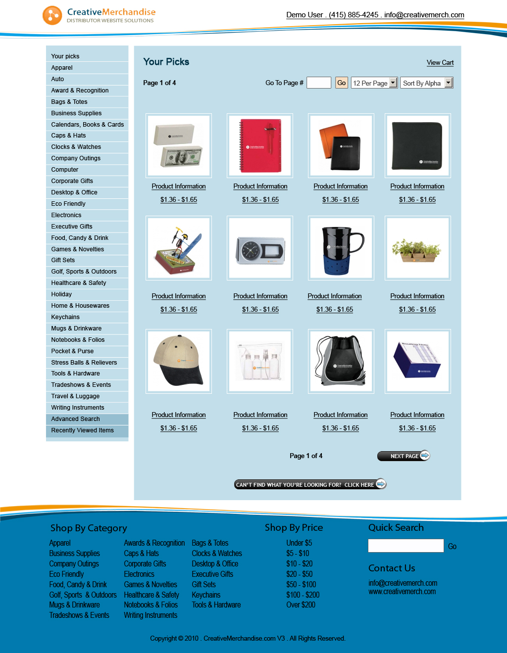 Web Design by Mariana Yonamine for Creative Merchandise | Design #74946