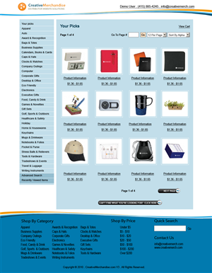 Web Design by Mariana Yonamine for Creative Merchandise | Design: #74946