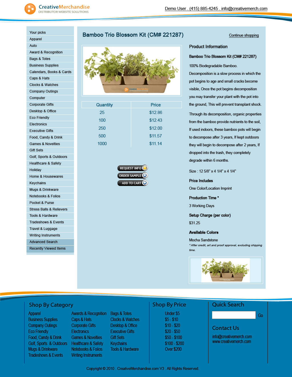 Web Design by Mariana Yonamine for Creative Merchandise | Design #74948