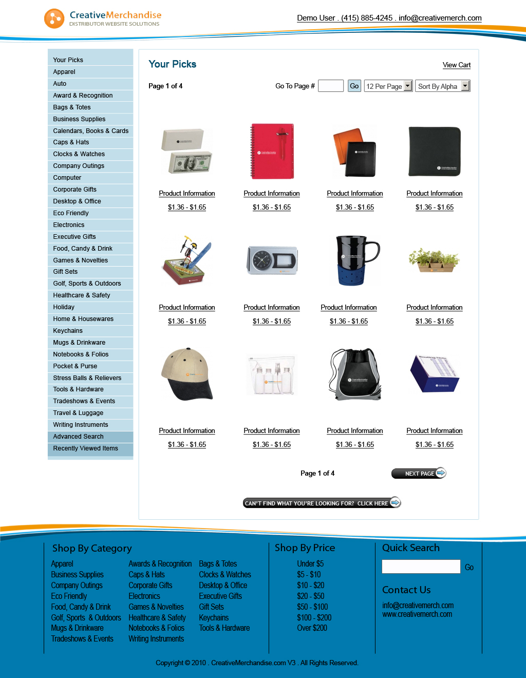 Web Design by Mariana Yonamine for Creative Merchandise | Design #74951