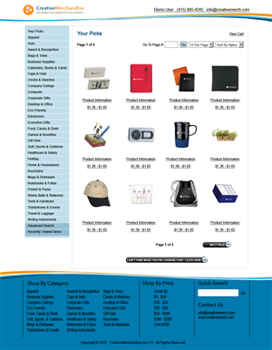 Web Design by Mariana Yonamine for Creative Merchandise | Design: #74951