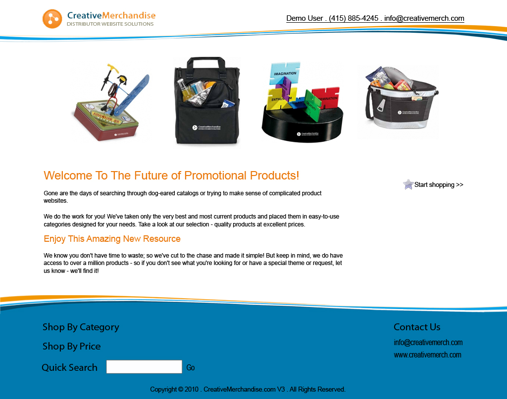 Web Design by Mariana Yonamine for Creative Merchandise | Design #74955