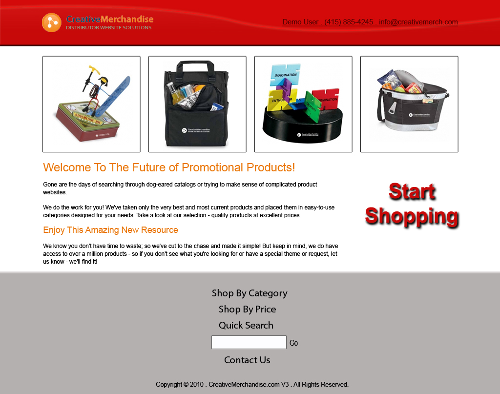 Web Design by Mariana Yonamine for Creative Merchandise | Design #74966