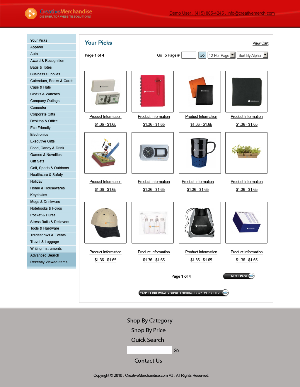 Web Design by Mariana Yonamine for Creative Merchandise | Design #74967