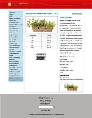 Web Design by Mariana Yonamine for Creative Merchandise | Design: #74968