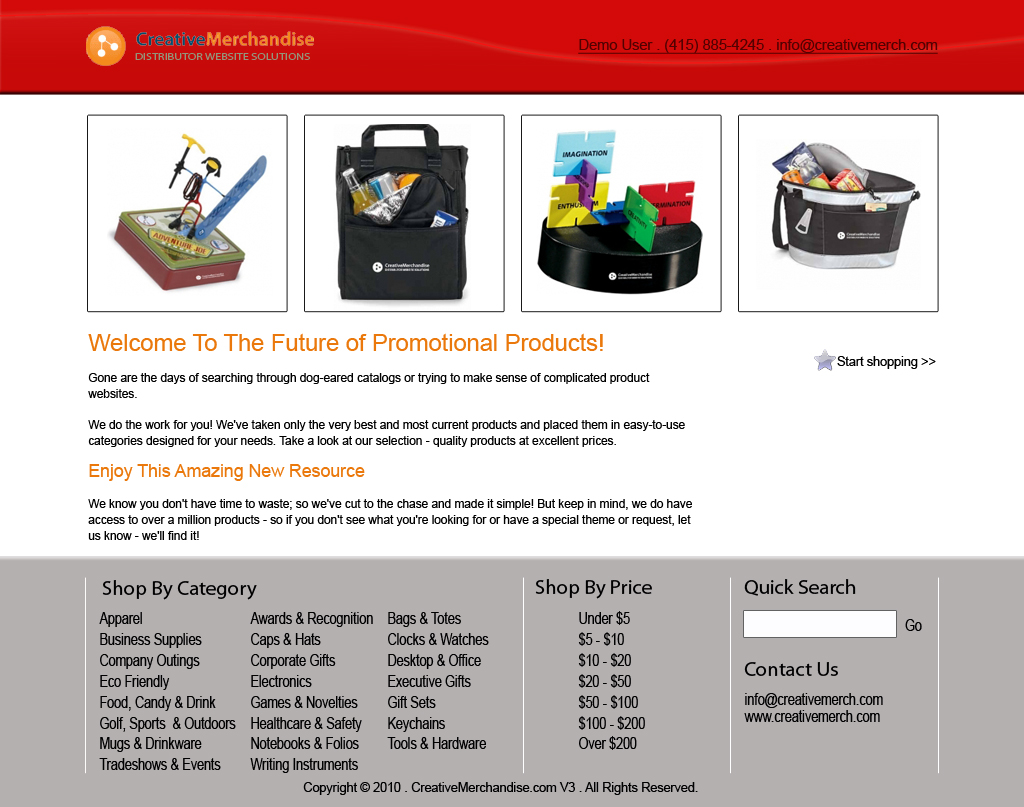 Web Design by Mariana Yonamine for Creative Merchandise | Design #74970