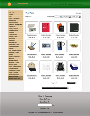 Web Design by Mariana Yonamine for Creative Merchandise | Design: #75198