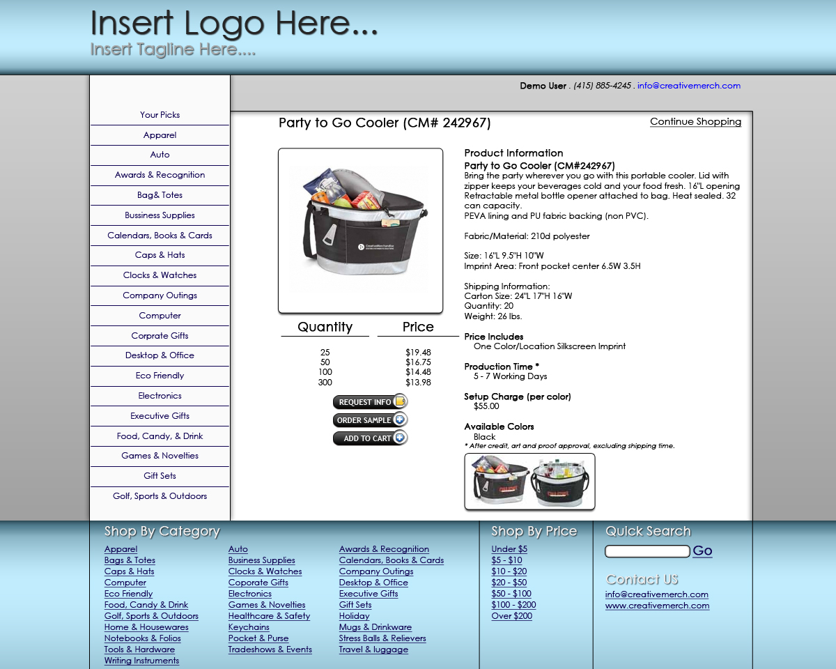 Web Design by Ryan Stinde for Creative Merchandise | Design #69868