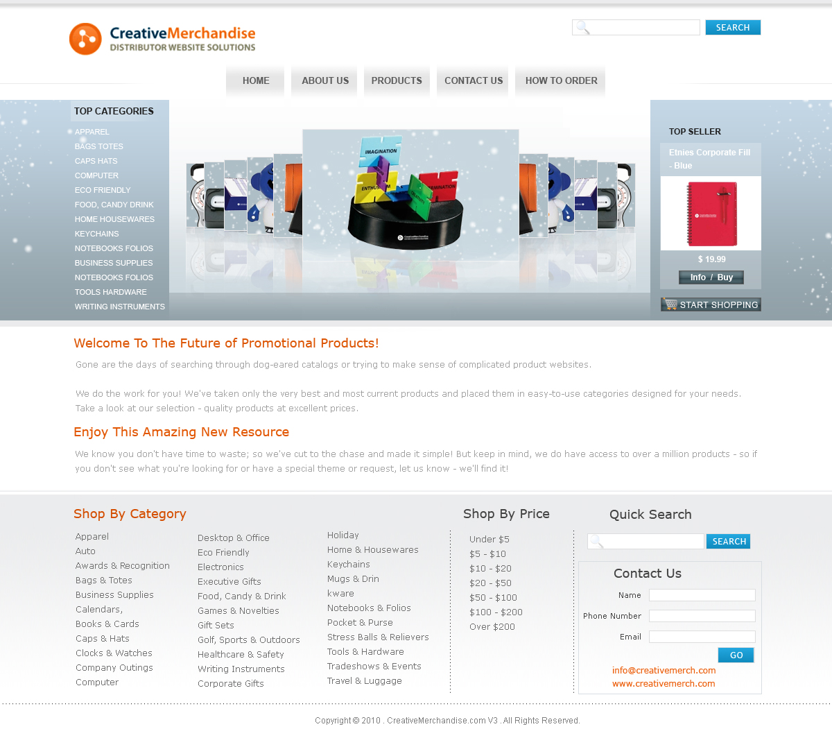 Web Design by Parag Thakur for Creative Merchandise | Design #71829