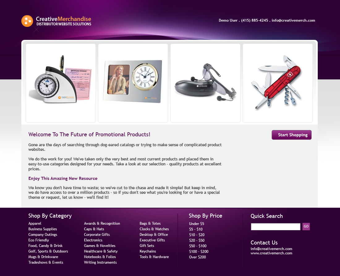 Web Design by Sky Ram for Creative Merchandise | Design #70520
