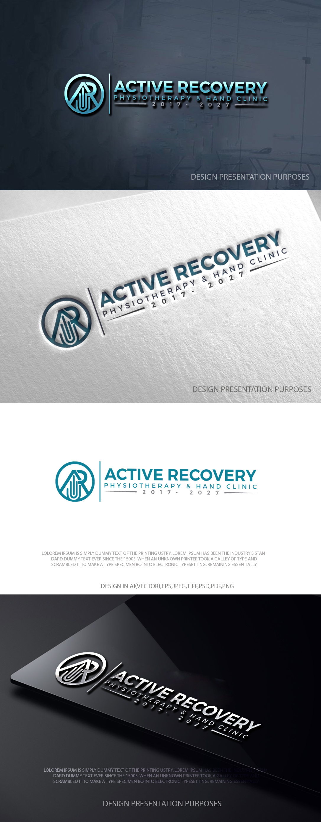 Logo Design by zebronicgraphic for Active Recovery Physiotherapy & Hand Clinic | Design #37747540