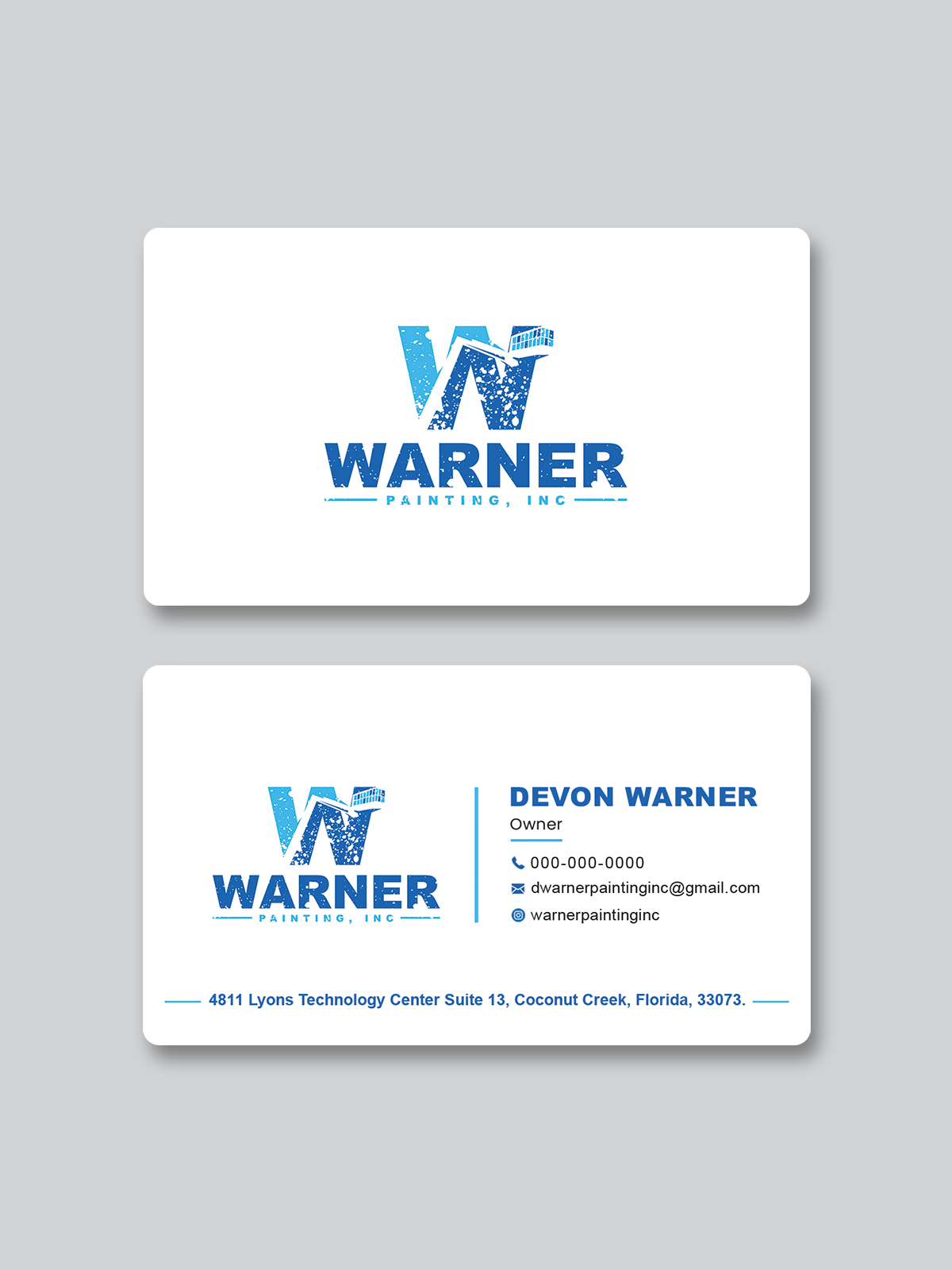 Business Card Design by Creative Moon Design for Warner Painting, Inc. | Design #37752571