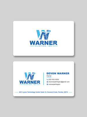 Business Card Design by Creative Moon Design for Warner Painting, Inc. | Design: #37752571