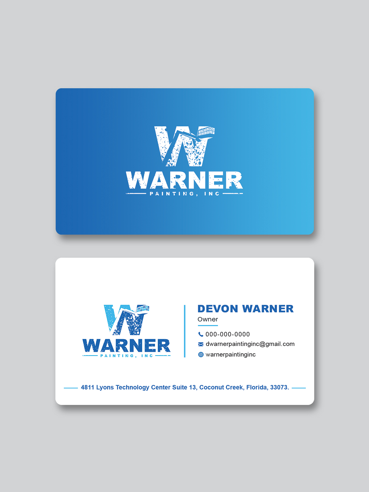 Business Card Design by Creative Moon Design for Warner Painting, Inc. | Design #37752579