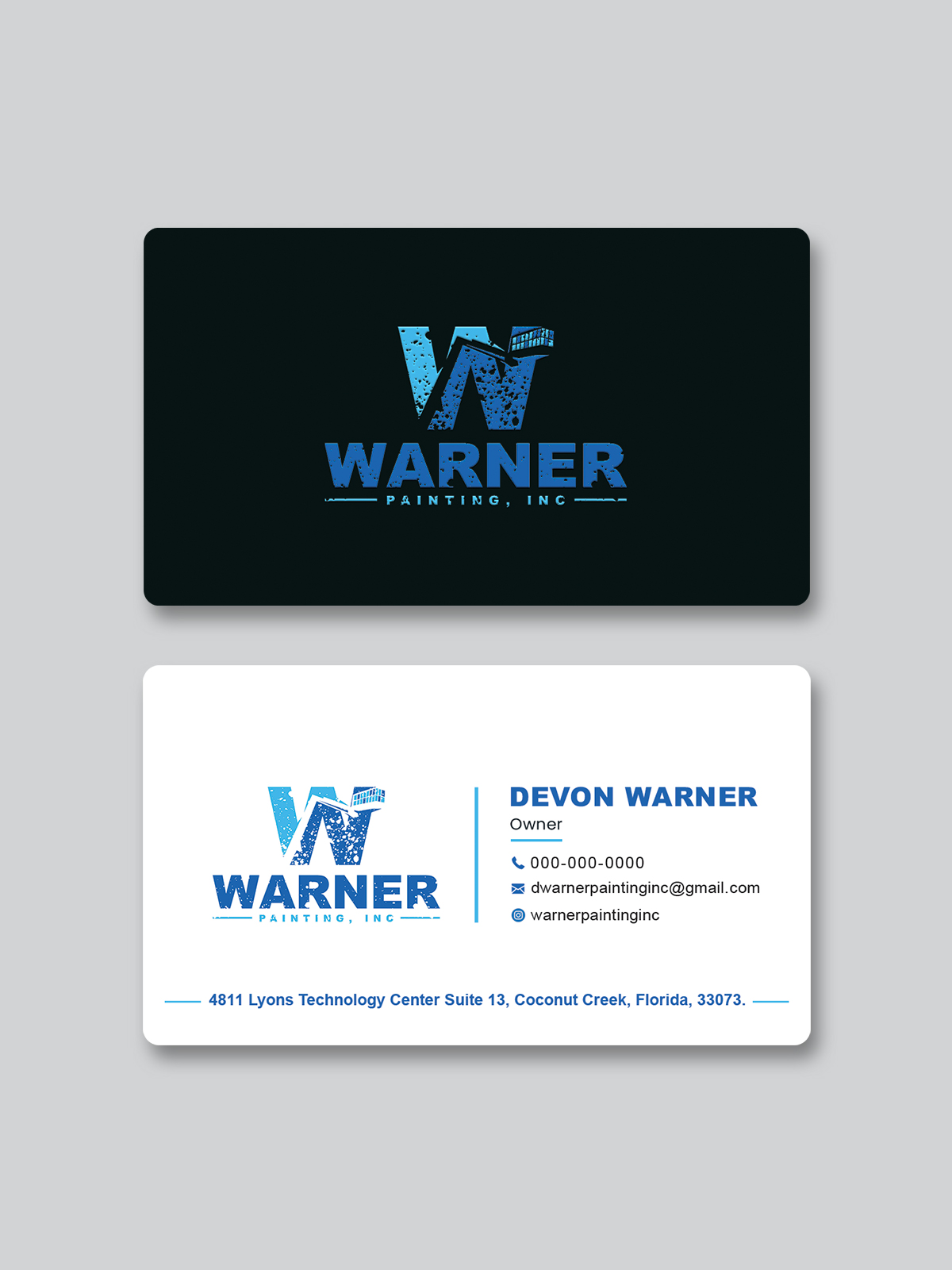 Business Card Design by Creative Moon Design for Warner Painting, Inc. | Design #37752591