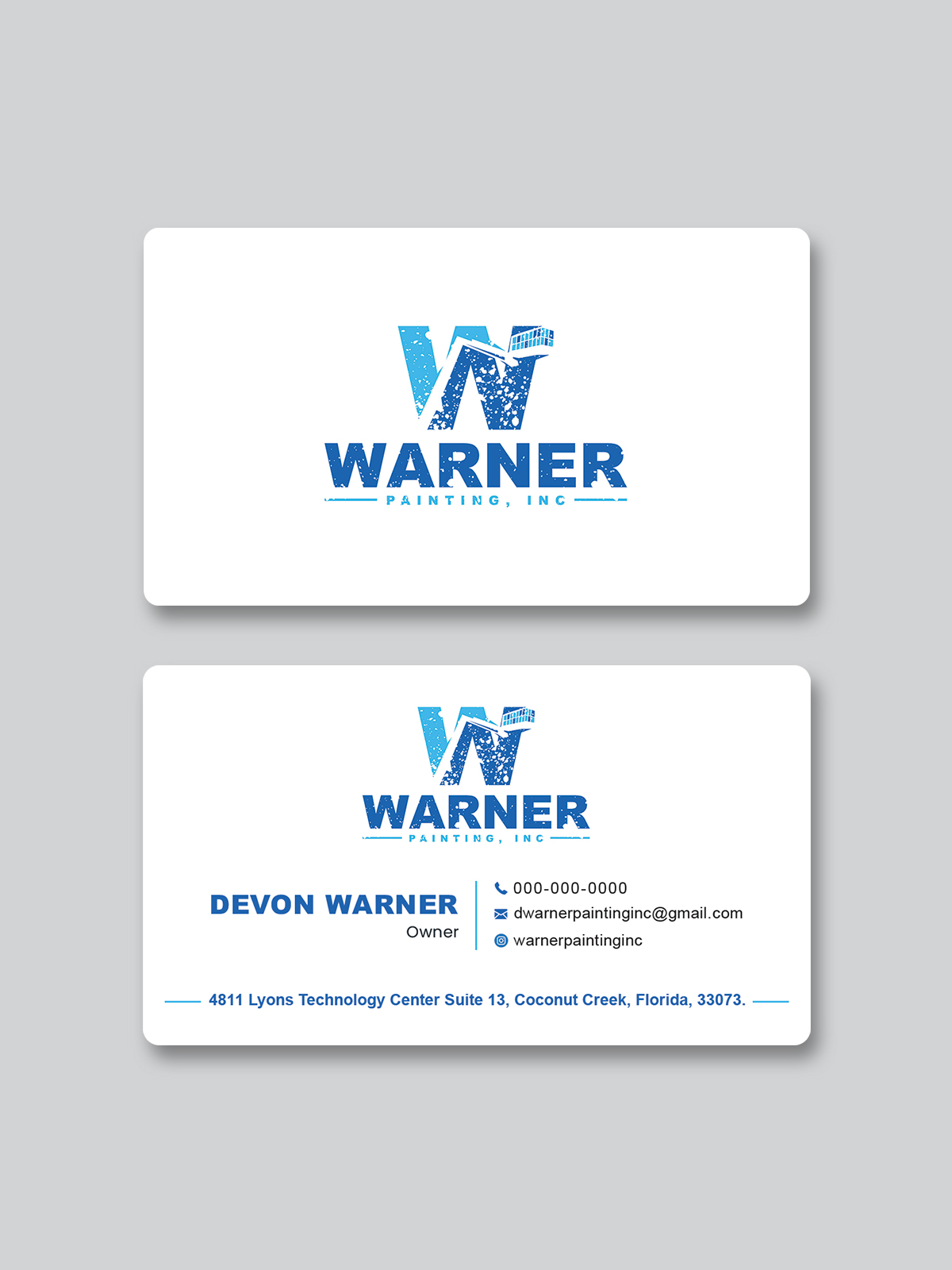 Business Card Design by Creative Moon Design for Warner Painting, Inc. | Design #37752601