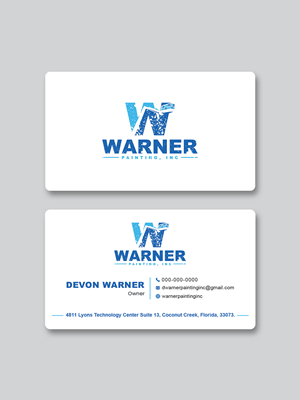 Business Card Design by Creative Moon Design for Warner Painting, Inc. | Design: #37752601