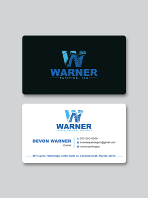 Business Card Design by Creative Moon Design for Warner Painting, Inc. | Design: #37752602